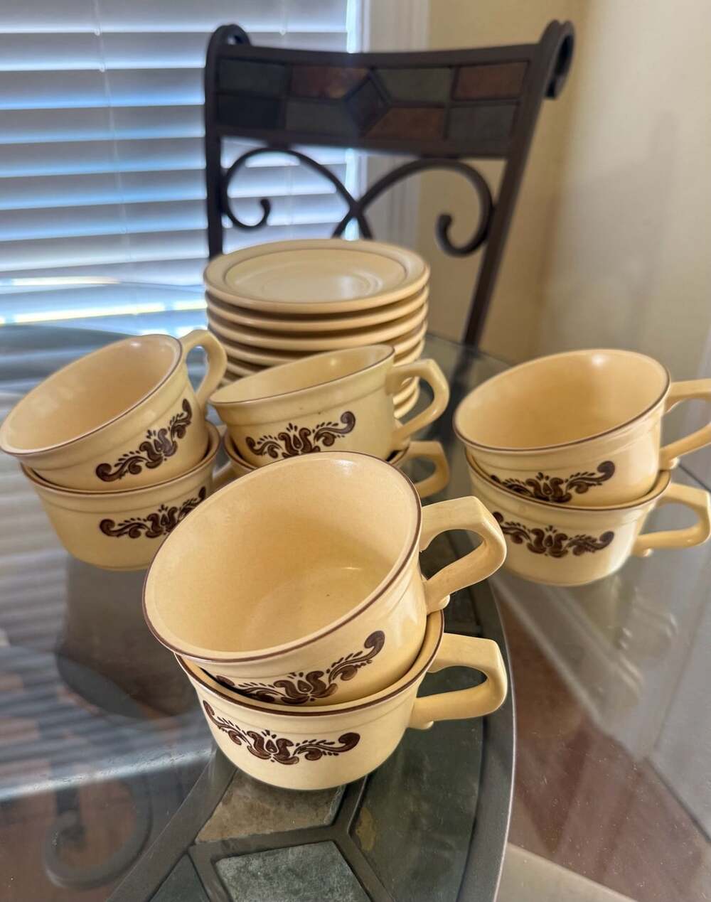 Pfaltzgraff Village Teacup and Saucer Set